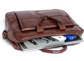Premium Brown Leather Laptop Briefcase / Office Work Bag